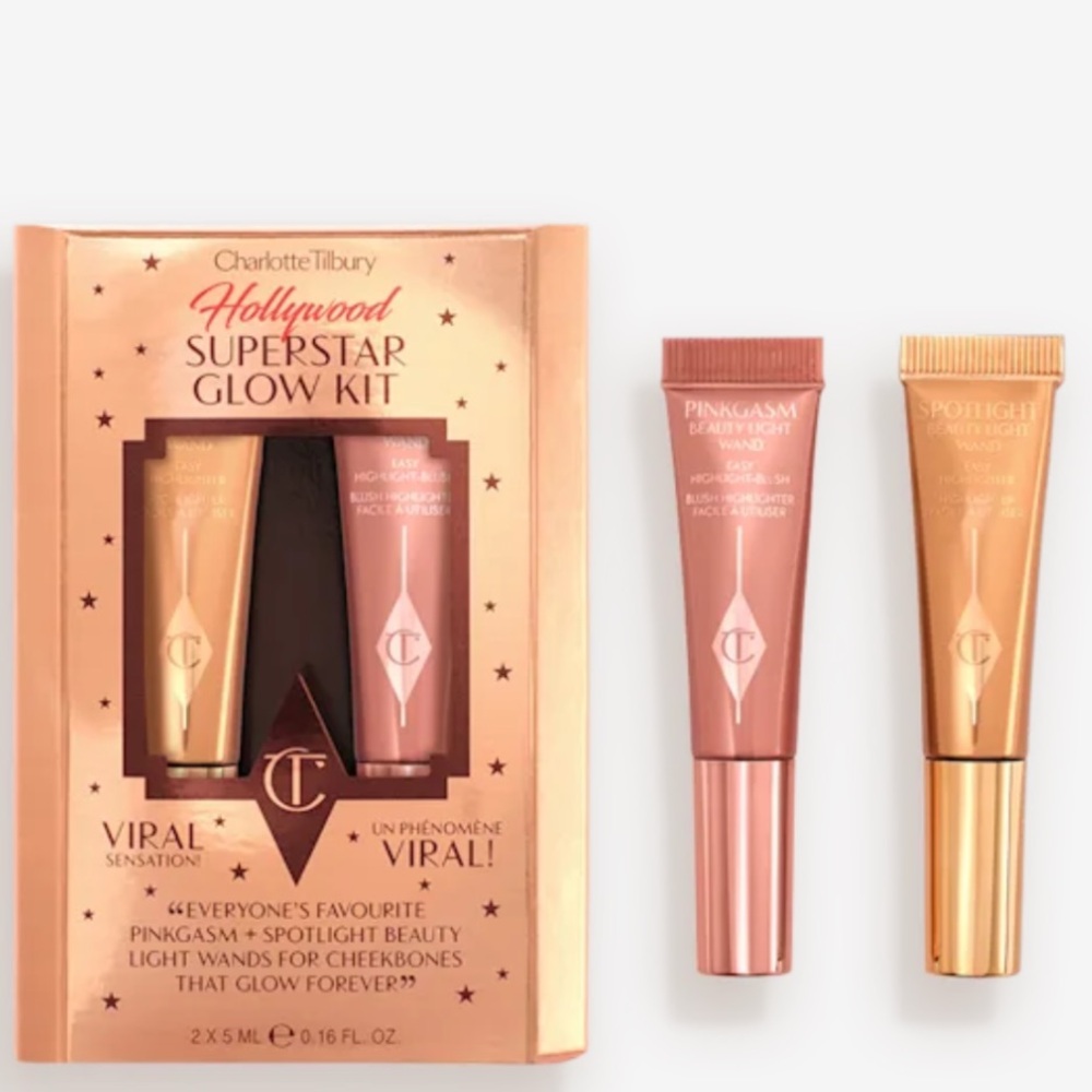 NWT Charlotte Tilbury Viral Sensation Glow Kit Limited Edition Blush Highlighter